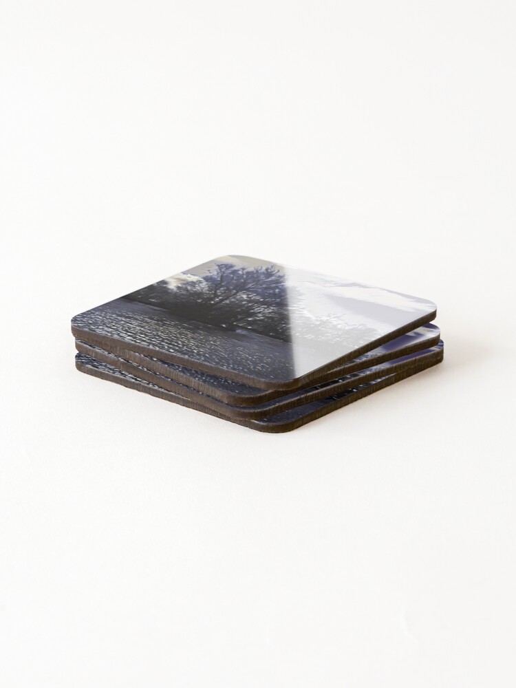 Thumbnail 4 of 5, Coasters (Set of 4), Peaceful Winter Lakeside Scene designed and sold by DesignsofNote.