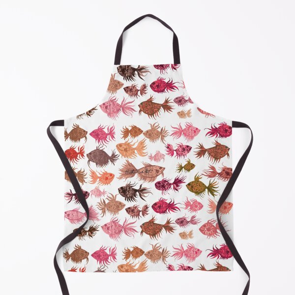 Item preview, Pink and Brown Watercolor Fish Pattern - White Background designed and sold by HeatherNafeArt.