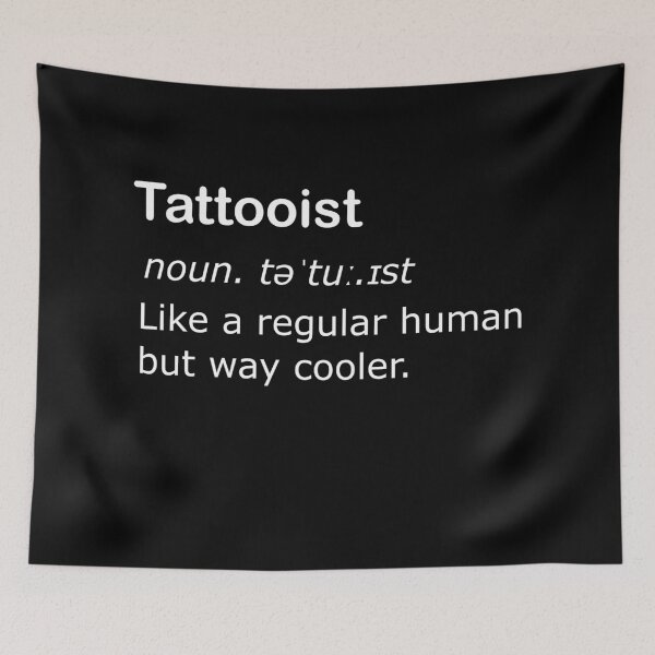 Item preview, Funny Tattooist Definition - block black & white funny tattooist saying (dark mode) designed and sold by Deegital18.