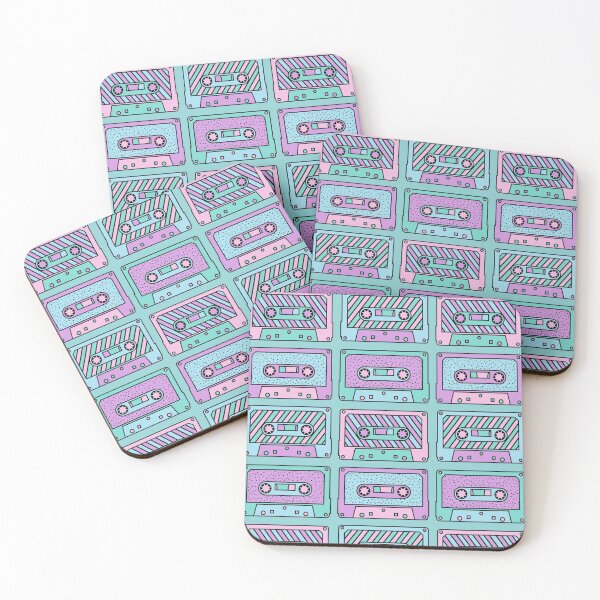 Item preview, Retro Pastel 80s/90s Kids Cassette Mix Tape Pattern for Teens, Girls and Dorm Rooms designed and sold by SteamParliament.