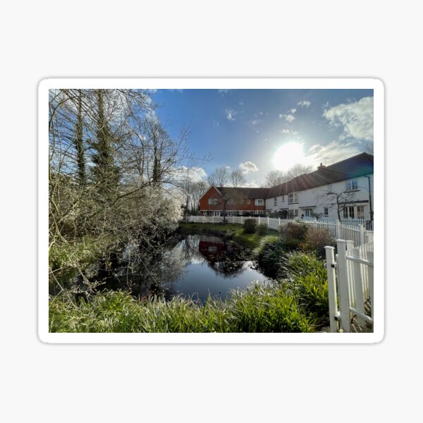 Pond View in Headcorn Village Sticker