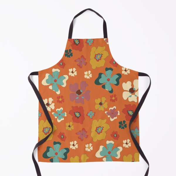 Item preview, stylized flowers on orange background designed and sold by cemreyigitsahin.