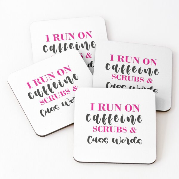 Item preview, I run on caffeine scrubs & Cuss Words - Funny Nurse designed and sold by ThebestArtshop.