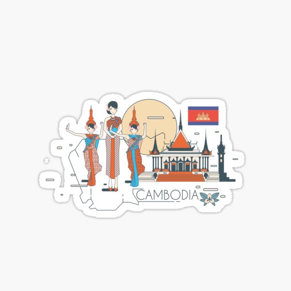 Apsara Campuchia Sticker For Sale By Khmer Redbubble