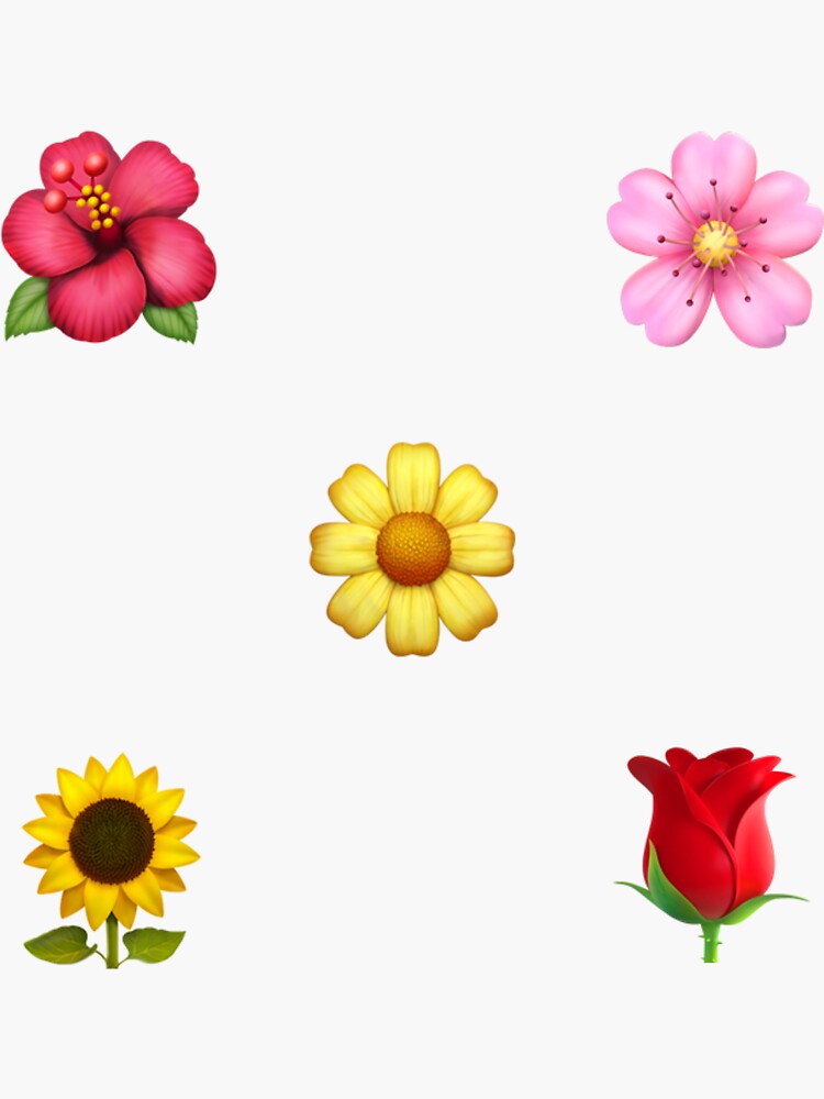 "flower emojis " Sticker for Sale by leesmrs Redbubble