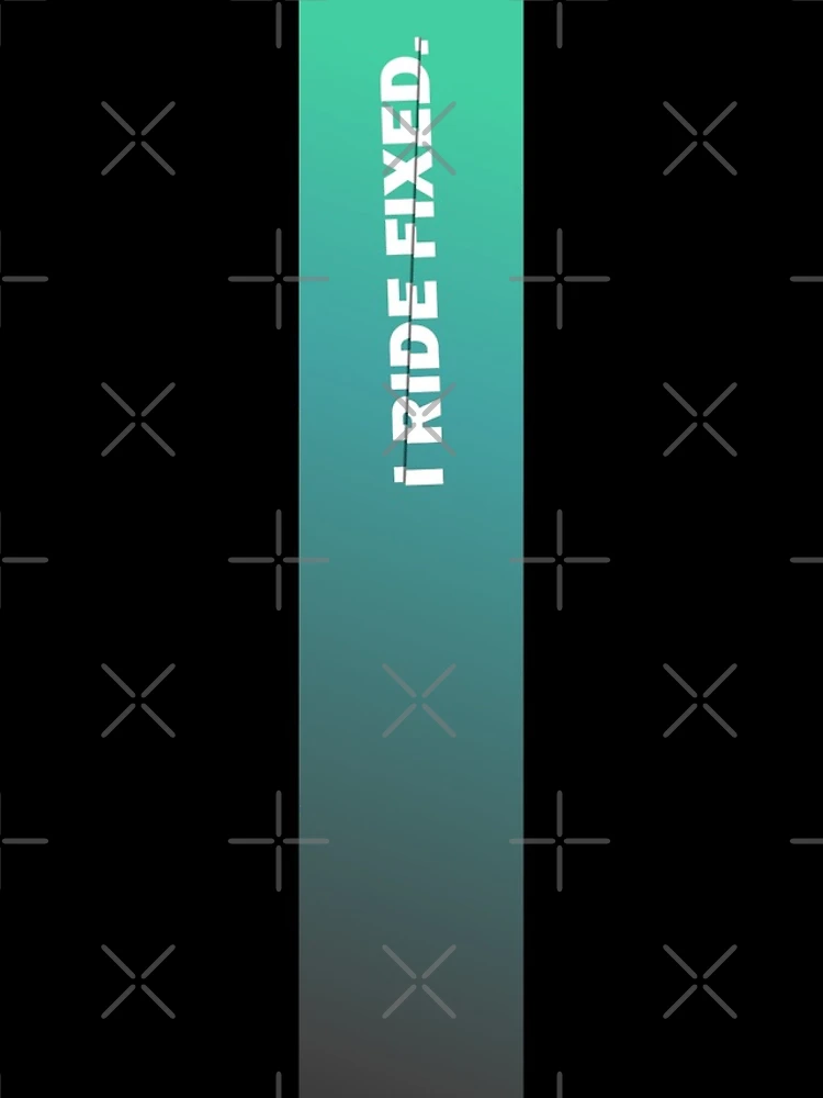 Thumbnail 4 of 4, iPhone Case, I Ride Fixed Sliced Text Art Turquoise Gradient designed and sold by RabeDesigns.