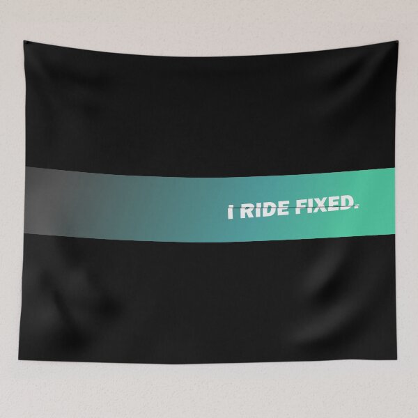Item preview, I Ride Fixed Sliced Text Art Turquoise Gradient designed and sold by RabeDesigns.