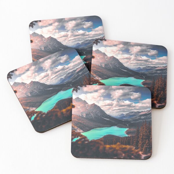 Item preview, Simply Heaven - Blue Sky White Clouds Mountains Blue Lake Pine Trees Forest designed and sold by PrettyInk.
