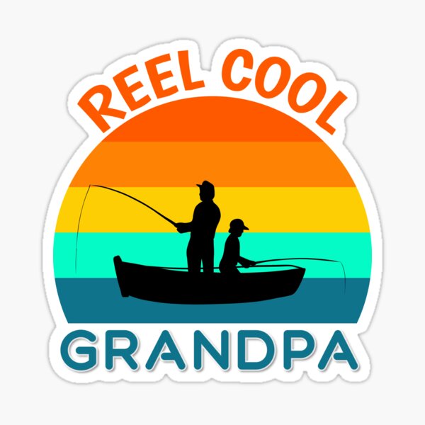 Item preview, Reel Cool Grandpa Taking His GrandSon or GrandDaughter Fishing Retro Sunset designed and sold by KeysTreasures.