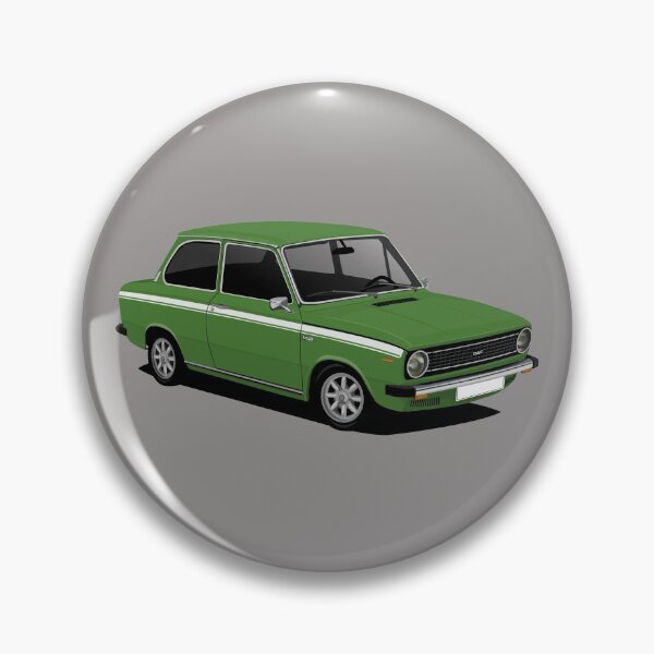 Item preview, DAF 66 Saloon - Super Luxe - car illustration - green with white stripe designed and sold by knappidesign.