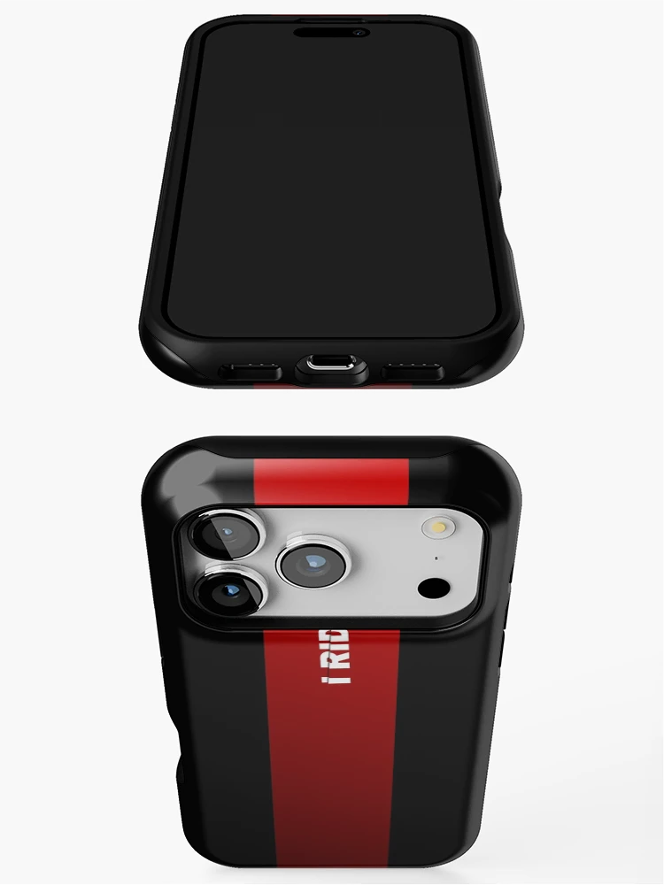 Thumbnail 3 of 4, iPhone Case, I Ride Fixed Sliced Text Art Red Gradient designed and sold by RabeDesigns.