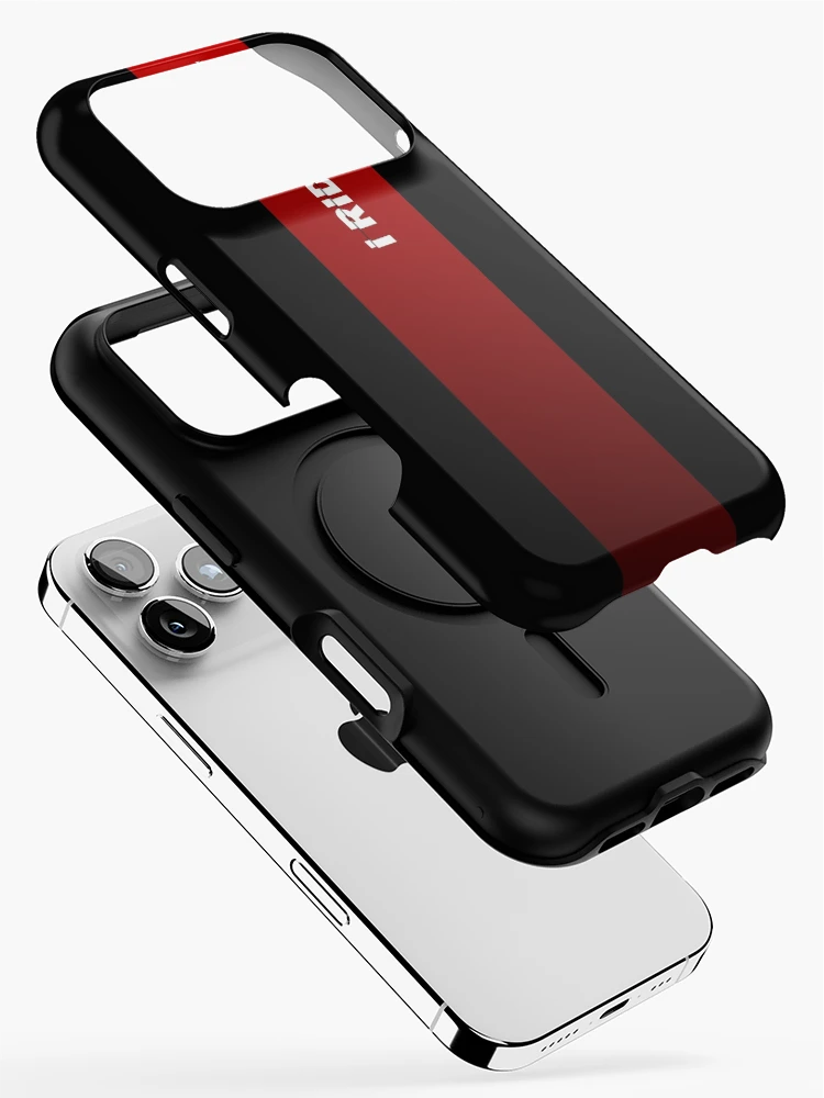Thumbnail 2 of 4, iPhone Case, I Ride Fixed Sliced Text Art Red Gradient designed and sold by RabeDesigns.