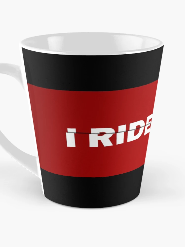 Thumbnail 3 of 4, Coffee Mug, I Ride Fixed Sliced Text Art Red Gradient designed and sold by RabeDesigns.