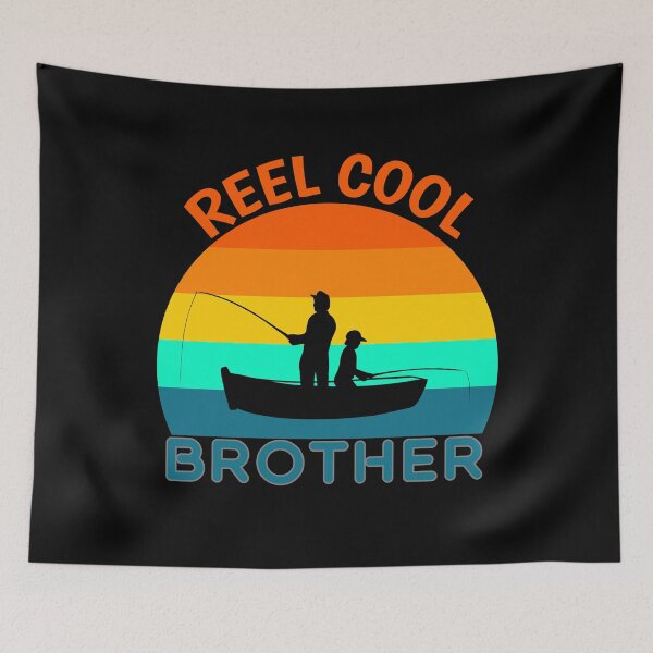 Item preview, Reel Cool Brother Taking His Brother or Sister Fishing Retro Sunset designed and sold by KeysTreasures.