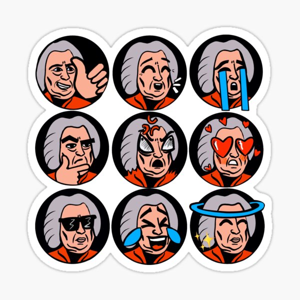 J.S. Bach Emotions Funny Stickers Set B Sticker