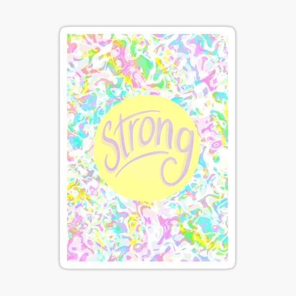Strong Pastel Marble Lettering Quote Sticker