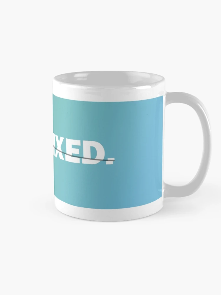Thumbnail 3 of 6, Coffee Mug, I Ride Fixed Sliced Text Art Blue Gradient designed and sold by RabeDesigns.