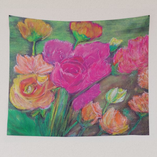 Item preview, Spring Flowers painting pastel technique designed and sold by pineappledizajn.