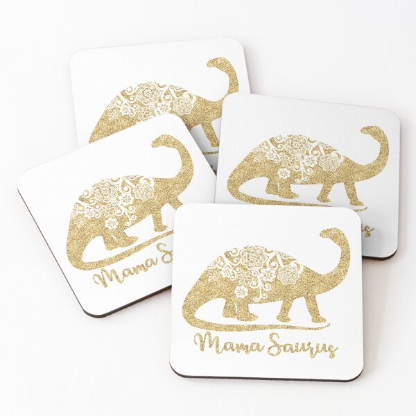 Item preview, Mamasaurus Dino with flowers Gold designed and sold by MagicStrawberry.