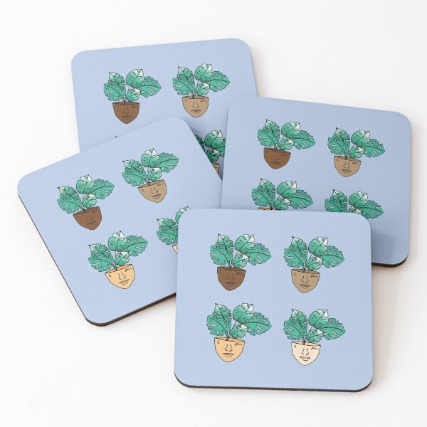 Item preview, Multicultural Monstera PlantPerson With Face Tattoos, Blue designed and sold by 10pmCreations.