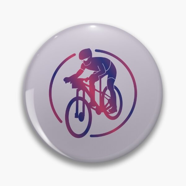 Item preview, Cross Country Mountain Biker Descending Purple Pink Gradient designed and sold by RabeDesigns.