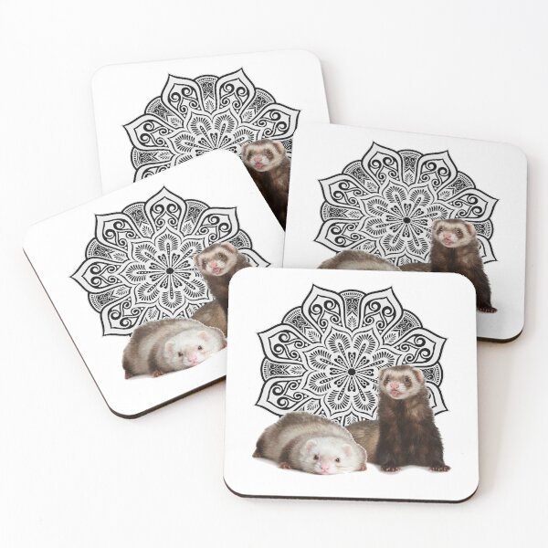 Artikelvorschau, Frettchenpaar mit Mandala entworfen und verkauft von OraitoShop.
