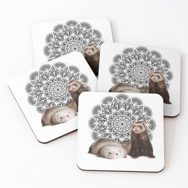 Artikelvorschau, Frettchenpaar mit Mandala entworfen und verkauft von OraitoShop.