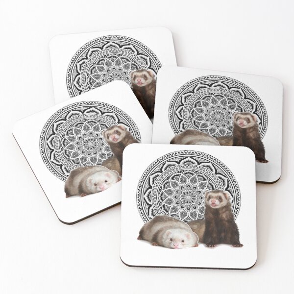 Artikelvorschau, Frettchenpaar mit Mandala entworfen und verkauft von OraitoShop.