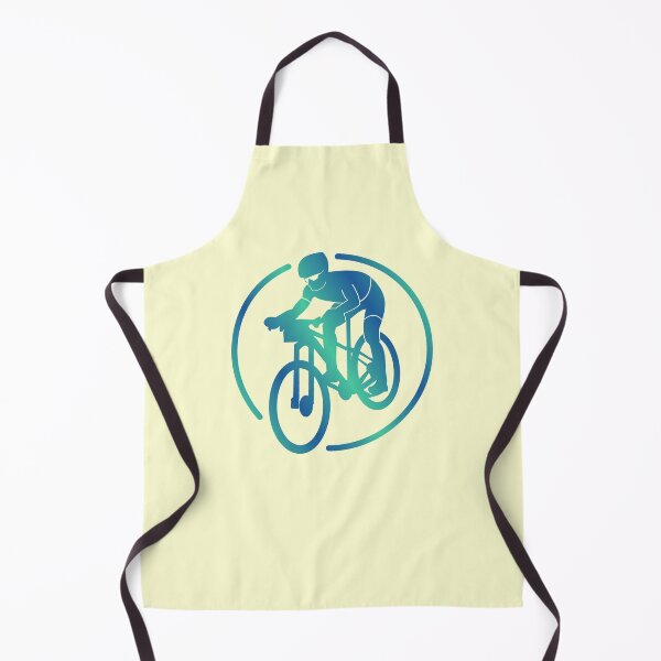 Item preview, Cross Country Mountain Biker Descending Green Blue Gradient designed and sold by RabeDesigns.