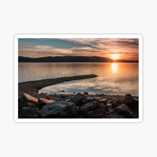 Sunset at Lake Pend Orielle Sticker