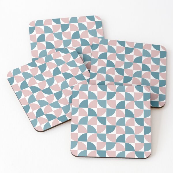 Item preview, Blush pink and bluish modern geometric pattern  designed and sold by likebakerdo.