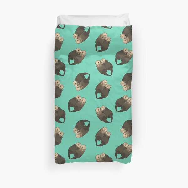Significant Otters - Otters Holding Hands Duvet Cover