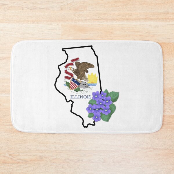 Item preview, State of Illinois Flag with State Flower Common Blue Violet designed and sold by Gsallicat.