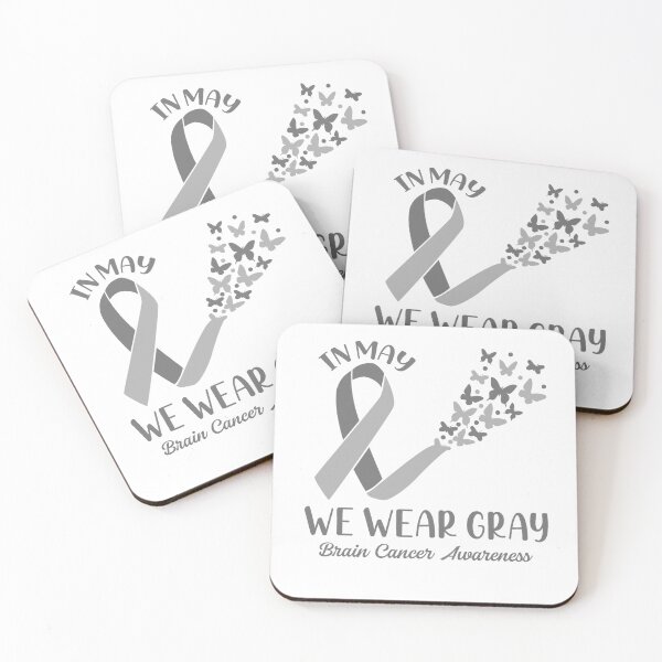 Item preview, In May We Wear Gray Brain Cancer Awareness Ribbon Butterflies designed and sold by RedQuality.