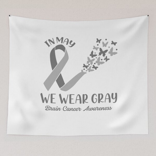 Item preview, In May We Wear Gray Brain Cancer Awareness Ribbon Butterflies designed and sold by RedQuality.