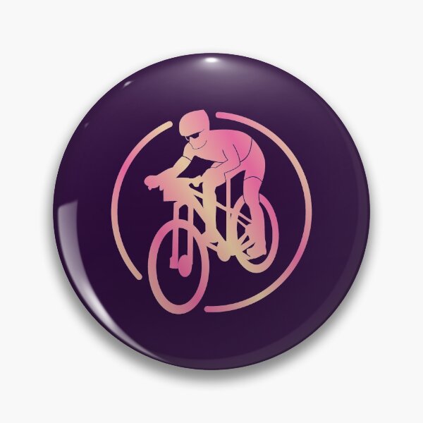 Item preview, Cross Country Mountain Biker Descending Orange Pink designed and sold by RabeDesigns.