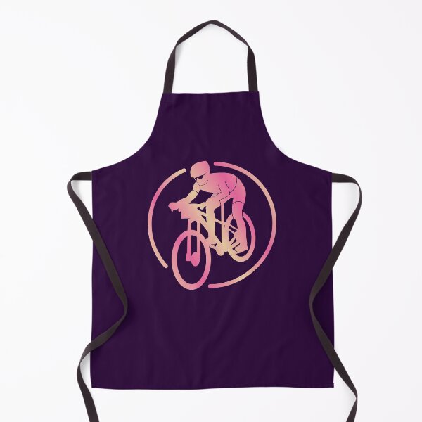 Item preview, Cross Country Mountain Biker Descending Orange Pink designed and sold by RabeDesigns.