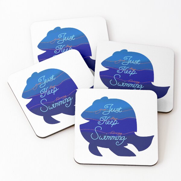 Aperçu de l'œuvre Il suffit de continuer à nager - silhouette de Dory créée et vendue par DesignsByJaycee.