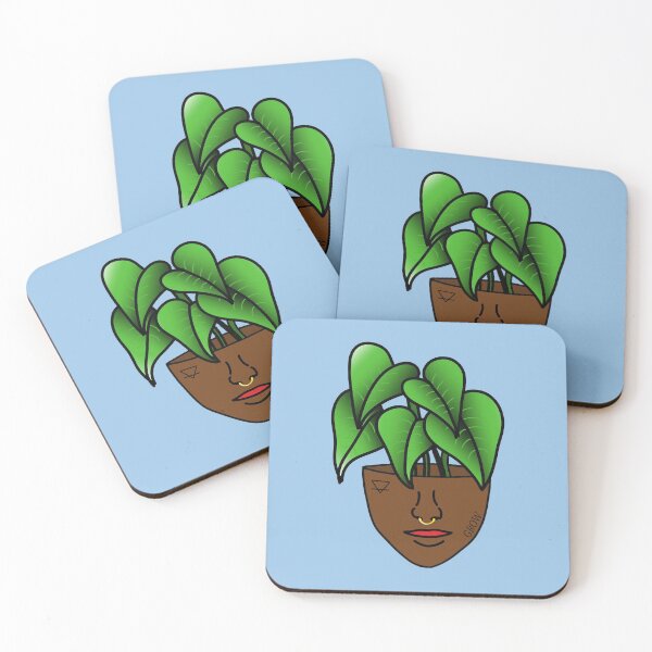 Item preview, Lace Leaf Plant Person With Face Tattoos, Blue designed and sold by 10pmCreations.