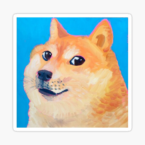 Painting of a nice Doge Sticker