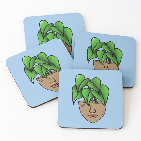 Item preview, Lace Leaf Plant Person With Face Tattoos designed and sold by 10pmCreations.