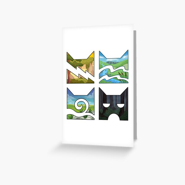 Classic Four Warriors Warrior Cats Logo Greeting Card