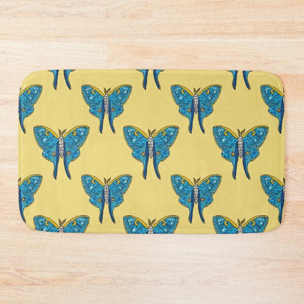 Item preview, Luna Moth Butterfly Blue and Yellow designed and sold by Julie Erin Designs.