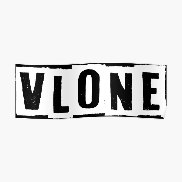 Vlone logo White On Black Poster