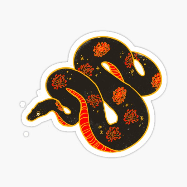 Floral Snake Sticker