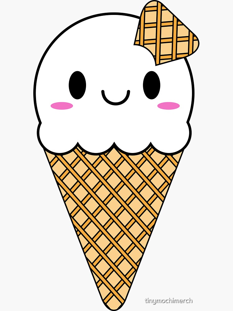 Kawaii Triple Scoop Ice Cream Cone by kawaiilife, Redbubble