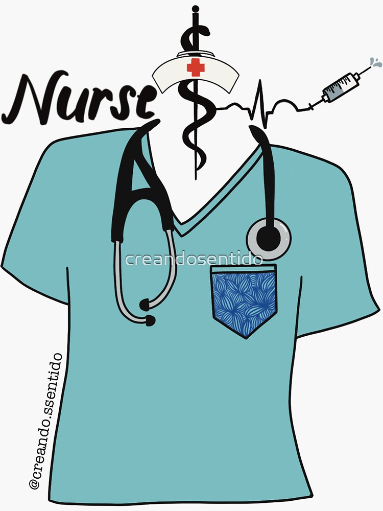 Scrubs Registered Nurse Sticker, RN Sticker, Medical STICKER, Cute Med