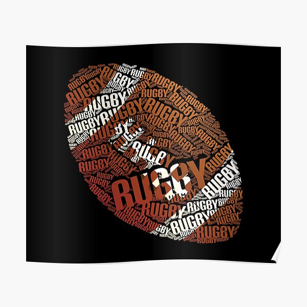 "Rugby Ball Word Art Design" Poster for Sale by WordArtDesign Redbubble