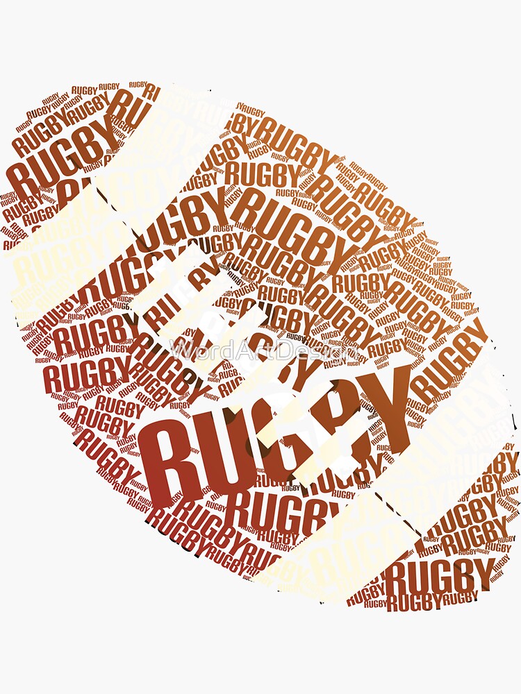 "Rugby Ball Word Art Design" Sticker for Sale by WordArtDesign Redbubble