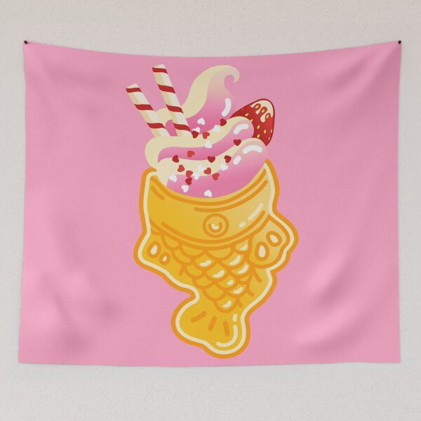 Item preview, Taiyaki Strawberry Ice Cream  - Japanese Sweets - Kawaii Food designed and sold by Nossikko.